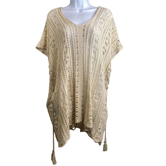 Women’s Crochet Knit Tunic Dress Size S Macrame Resort Vacation Coquette Boho - Picture 1 of 11
